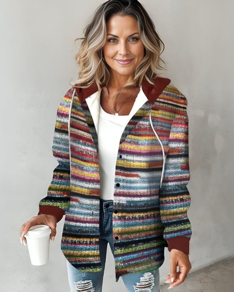 ROSIE Colorful Knitted Hooded Sweater – Soft, Stylish, and Perfect for Any Occasion