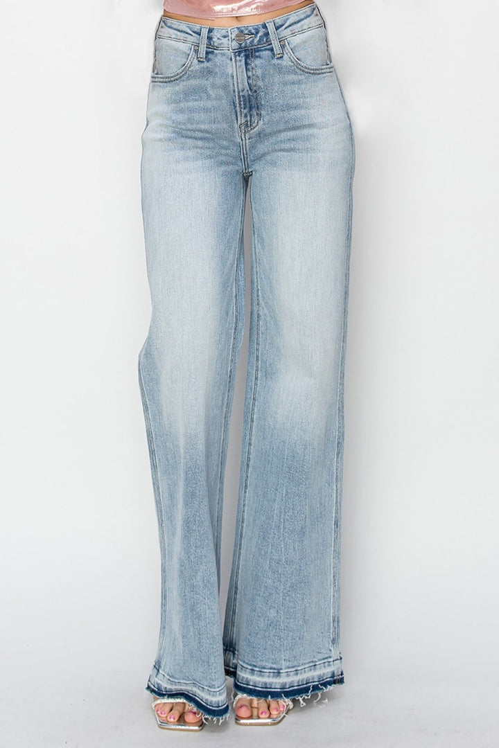 Full-Size Women’s High-Rise Wide-Leg Jeans – Chic and Comfortable Denim