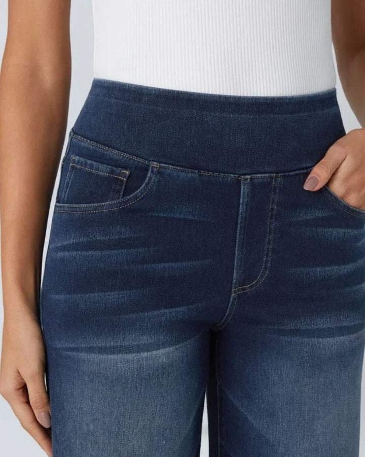 BAMIA - Super Stretch High-Waisted Wide Leg Jeans for Comfort & Style