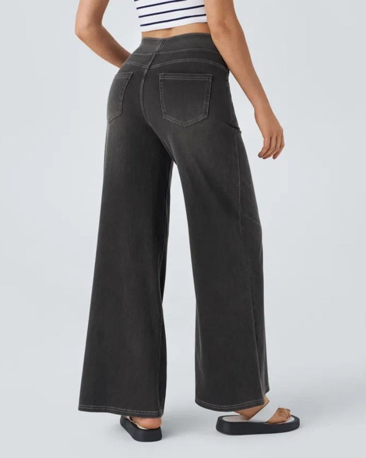 BAMIA - Super Stretch High-Waisted Wide Leg Jeans for Comfort & Style