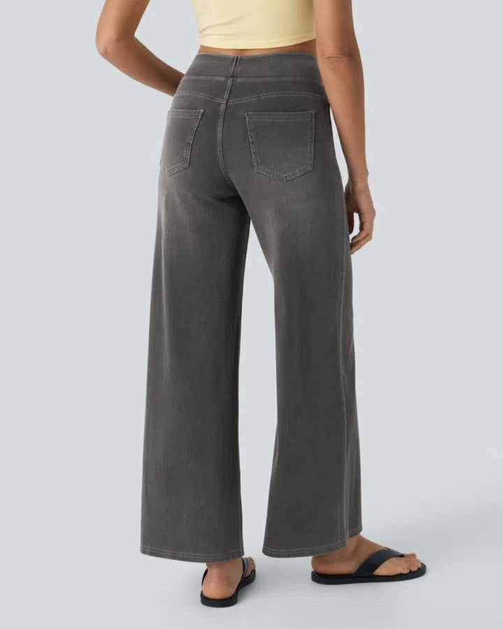 BAMIA - Super Stretch High-Waisted Wide Leg Jeans for Comfort & Style