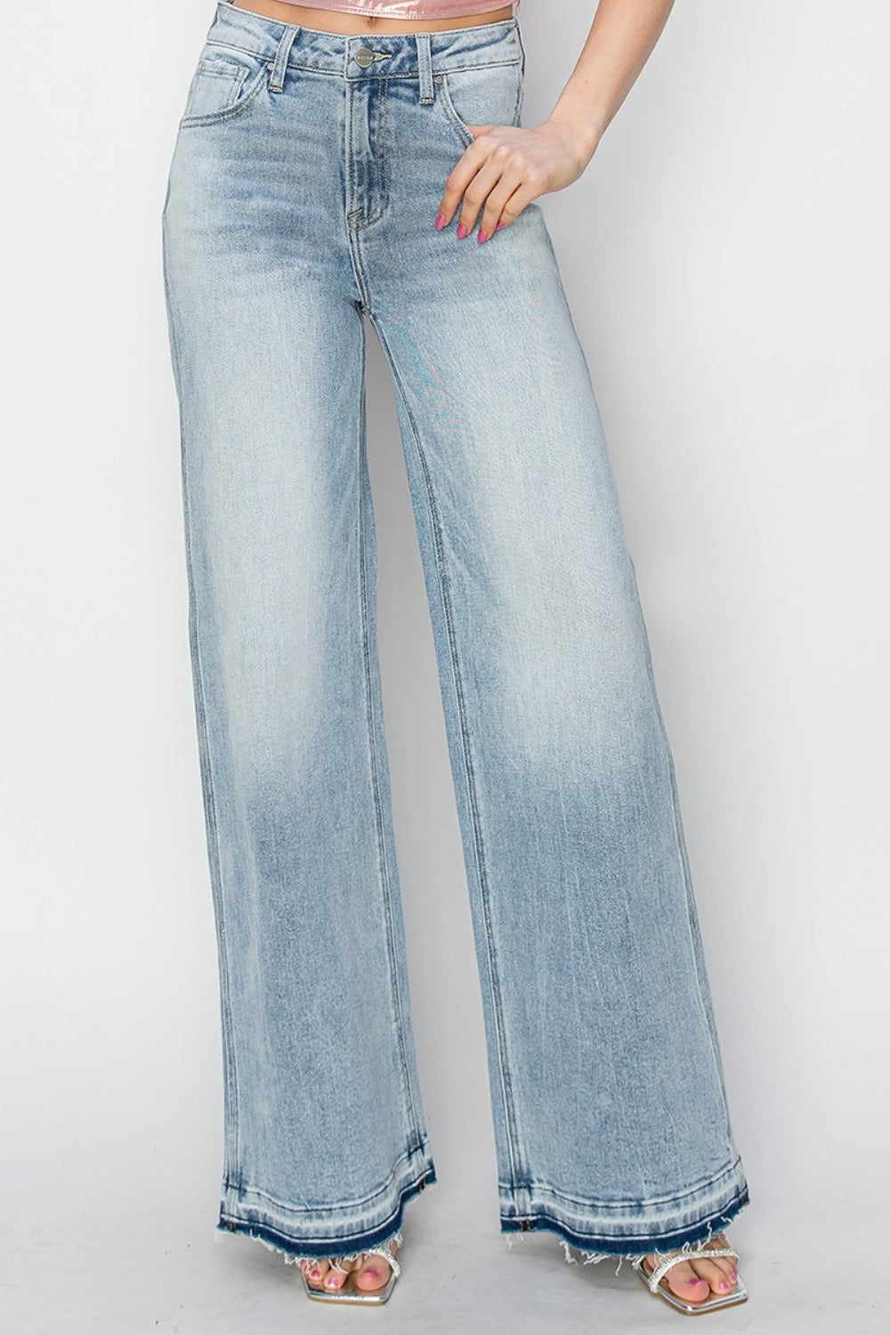 Full-Size Women’s High-Rise Wide-Leg Jeans – Chic and Comfortable Denim