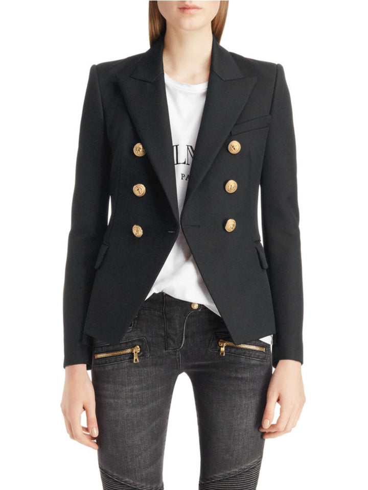 Women's Lapel Collar Long Sleeve Blazer | Buttoned, Lined, Comfortable Fit