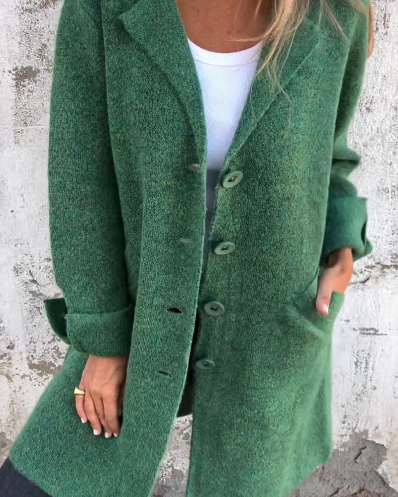 MAILA Casual Long Coat with Lapels – Effortless Style and Seasonal Versatility