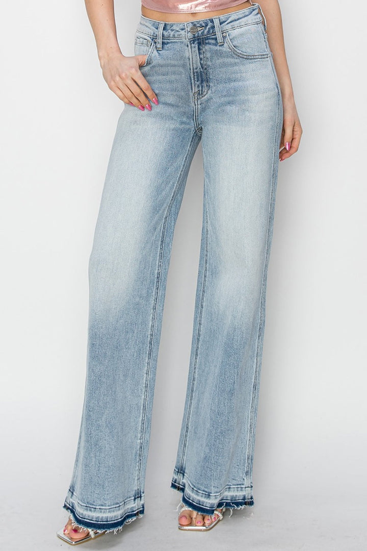 Full-Size Women’s High-Rise Wide-Leg Jeans – Chic and Comfortable Denim