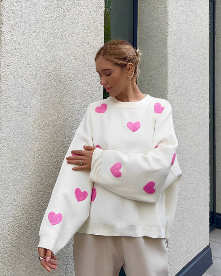 LOVE TO THE MOON Comfy Sweater – 100% Cotton, Oversized Fit, and Timeless Design