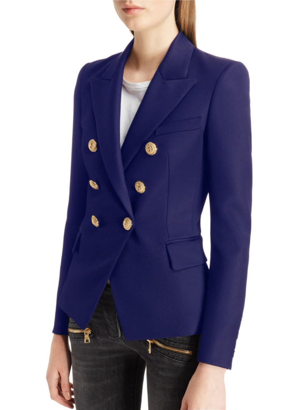 Women's Lapel Collar Long Sleeve Blazer | Buttoned, Lined, Comfortable Fit